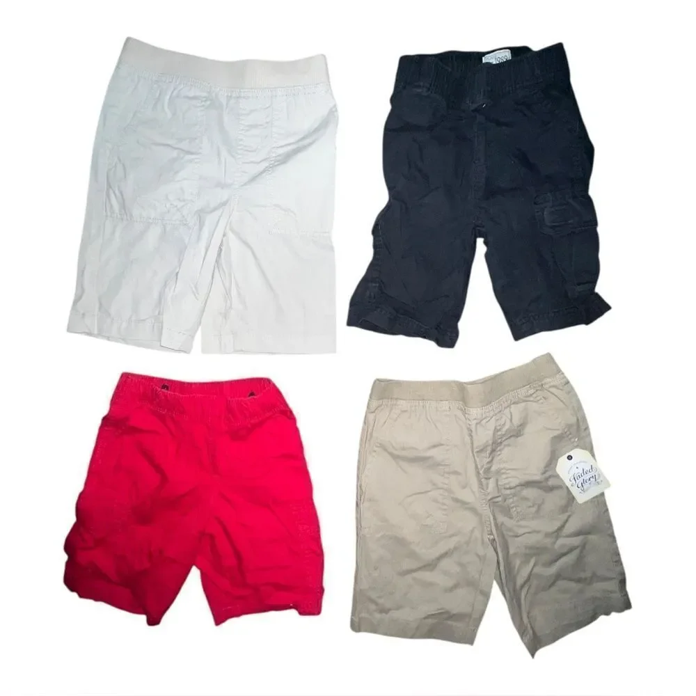 Children's Place Faded Glory Lot of Four Chino Shorts Boys 4/5 4T EUC New